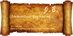 Jankovics Bertalan névjegykártya