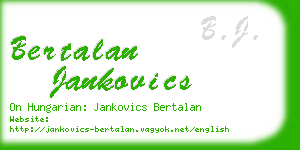 bertalan jankovics business card